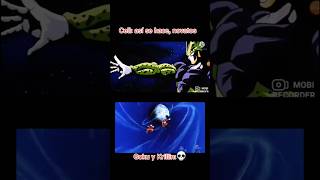 Cell detiene Meteorito vs GOKU Y KRILLIN goku dragonball [upl. by Eltsirhc528]