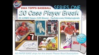 CASES 78 of 20  2024 Topps SERIES 1 20 JUMBO Case Player Break eBay 031824 [upl. by Suanne]