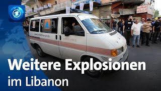 Erneute Vorfälle im Libanon WalkieTalkies von HisbollahMitgliedern explodieren [upl. by Nuhsed]