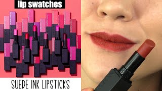 Revlon ColorStay SUEDE INK LIPSTICKS  Lip SWATCHES amp Review [upl. by Korwin]