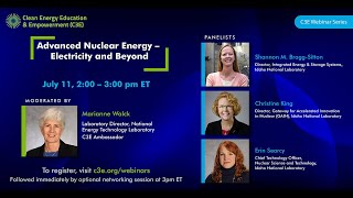 C3E Webinar Series Advanced Nuclear Energy  Electricity and Beyond [upl. by Nylrebma]