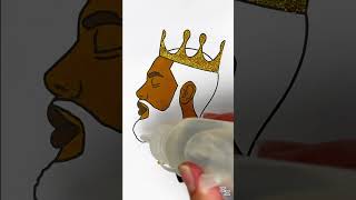 DIY glitter Beard King wear gold crown coloring ideas for kids kids king crown beard craft [upl. by Petie]