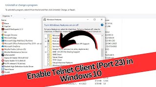 Enable Telnet Client Port 23 in Windows 10 [upl. by Zuliram]