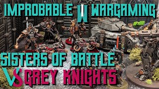 Sisters of Battle vs Grey Knights 40k live battle [upl. by Fitting]