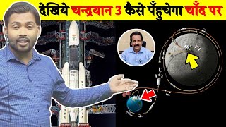 चंद्रयान3 कैसे पहुंचेगा चांद तक  ISRO Chandrayaan 3 Moon Mission Details Hindi  Vikram lander [upl. by Primo]