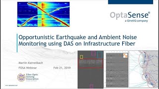 FOSA webinar Earthquake and Ambient Noise Monitoring using DAS on Existing Fiber  LunaOptaSense [upl. by Scholem700]