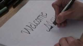 cursive fancy letters  how to write Welcome May [upl. by Norri941]