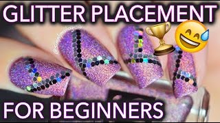 Glitter placement nail art for beginners  Menchie [upl. by Adel]