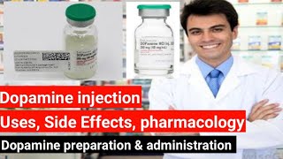 Dopamine injectioninfusion  Infusion preparation  Uses Side Effect Dose pharmacology [upl. by Nilo]