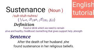 sustenancemeaning sentences pronunciationword of the dayEnglish Vocabulary English tutorial [upl. by Balliett]