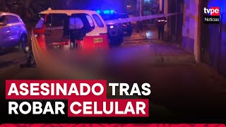 San Juan de Miraflores asesinan a delincuente tras robar un celular [upl. by Sedgewinn]