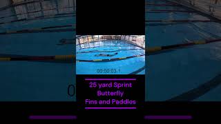 25 yard sprint Butterfly Fins  Paddles [upl. by Leina251]