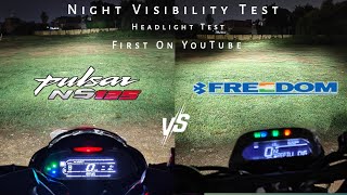 Bajaj Freedom 125 Vs Pulsar NS 125  Headlight Comparison  Night Visibility Test [upl. by Ailisab]