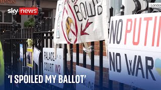 I spoiled my ballot  Russians head to embassy in London to vote in presidential election [upl. by Kokoruda729]