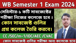 WB Semester 1 exam date 2024  Semester 1 exam date  CU Semester 1 exam date  semester 1 syllabus [upl. by Aidil620]