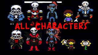 Bonetale All Characters 2 secret characters [upl. by Aimerej]