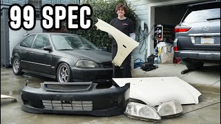 EK Civic gets a FULL Front End Conversion Budget Build Ep 5 [upl. by Opalina]