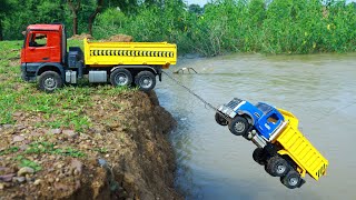 Mack Dump Truck And New PoLo Truck Accident Pulling Out JCB Gadi Tata Tipper  Cartoon video  CSToy [upl. by Om]