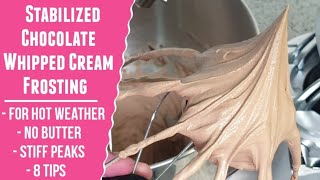 Chocolate Whipped Cream Frosting  How to make chocolate frosting Stable Chocolate Whip cream Icing [upl. by Winstonn]