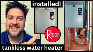 🌟 Tankless Water Heater Installation Rheem tankless water heater installed and tested 478 [upl. by Nodnol]