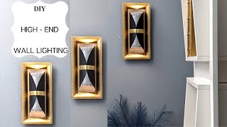 Dollar Tree DIY Glam Wall Sconce With Chopping Mats And Charger Plates [upl. by Annuhsal880]