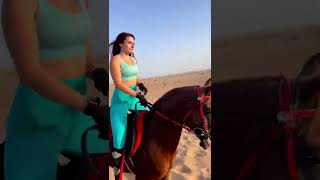 arabian horse riding by arabian beautiful lady in the desert [upl. by Edla]