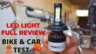 LED LIGHT Review  Bike amp Car TEST  Nighteye LED [upl. by Enoch754]