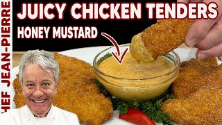 Juicy and Crispy Chicken Tenders with Honey Mustard Sauce Chef JeanPierre [upl. by Alleram]