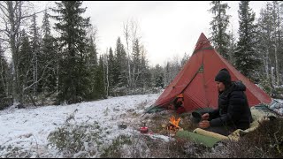 Övernattningstur i Nätra fjällskog Tentipi Zirkon 5 [upl. by Anthea152]