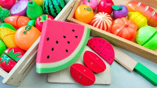 Satisfying Video ASMR  How to Cutting Watermelon Carrot Fruits and Vegetables  Sponge ASMR 2 [upl. by Lenox]