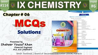 Exercise MCQs  Chapter 6 Solutions  Class 9 Chemistry  Sindh Board  by ykSir [upl. by Ellerehc]