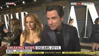 Oscars 2015 John Travolta Explains Why He Mangled Idina Menzels Name [upl. by Bounds]