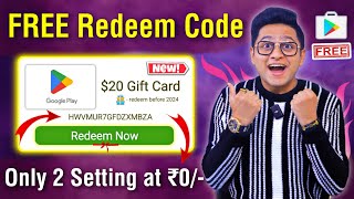 Free Redeem Codes for Playstore at ₹0  How to get free google redeem code Special Giveaway [upl. by Aleiram]