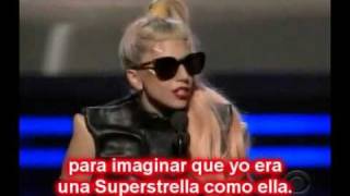 Lady GaGa talks about quotSuperstar Whitney Houstonquot at Grammys 2011 [upl. by Hijoung]