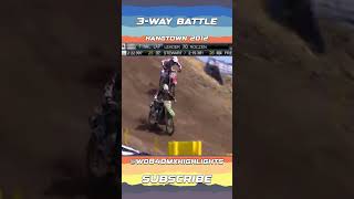 3 Way Motocross Battle At Hangtown 2012 [upl. by Terle]