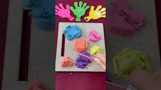 Kinetic sand with little fingers12 ♥️💙💛💜 foryou relaxing satisfying [upl. by Outlaw271]