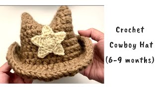 Crochet Cowboy Hat 69 moths  Tutorial [upl. by Ellatsyrc]