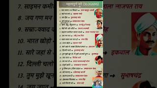 प्रमुख नारें एवं उनके उद्घोषक  Slogans and thier Announcer shorts karoyamaro jawaan dillichalo [upl. by Anna922]