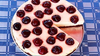 CHEESECAKE mit KIRSCHEN  Kühlschranktorte [upl. by Leak]