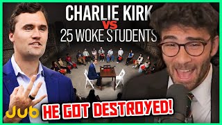 Charlie Kirk Debates Students in Hopes of Finally Winning  Hasanabi Reacts to Jubilee [upl. by Eiramana940]