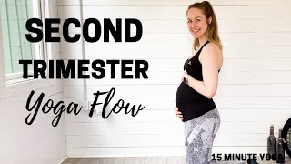 SECOND TRIMESTER PREGNANCY YOGA  15 Minute Prenatal Yoga Flow  LEMon Yoga [upl. by Florina]