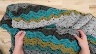 How To Crochet A Chevron Stripe Blanket [upl. by Ahsiri662]