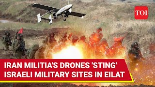 Israelis Hide As Iranian Militia Rain Drones On IDF Sites In Eilat Iran Proxys Revenge Begins [upl. by Alyaj85]