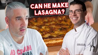 Italian Chef Reacts to Pro Chef Perfect Lasagna ChefJamesMakinson [upl. by Nonnac]