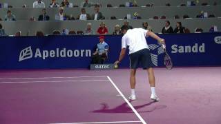 Slow motion Richard Krajicek hits a service [upl. by Wehttam]