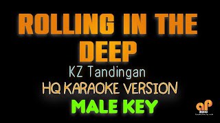 ROLLING IN THE DEEP  Adele  KZ Tandingan HQ KARAOKE VERSION  MALE KEY [upl. by Audras]