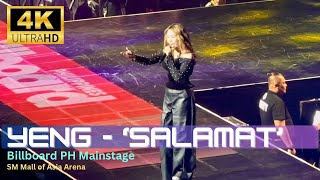 FANCAM Yeng Constantino  Salamat Performance at Billboard PH Mainstage SM MOA Arena 101524 [upl. by Ydner885]