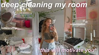 deep cleaning amp organizing my room 🫧 decluttering redecorating amp cleaning motivation [upl. by Peggi797]