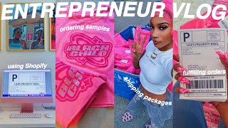 ENTREPRENEUR LIFE VLOG SHIPPING ORDERS  HOW TO USE SHOPIFY  ORDERING SAMPLES  FINDING VENDORS [upl. by Reve739]