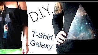 Tutoriel  DIY TSHIRT  Comment faire un tshirt au motif galaxie  How to make a galaxy tshirt [upl. by Aniraad574]